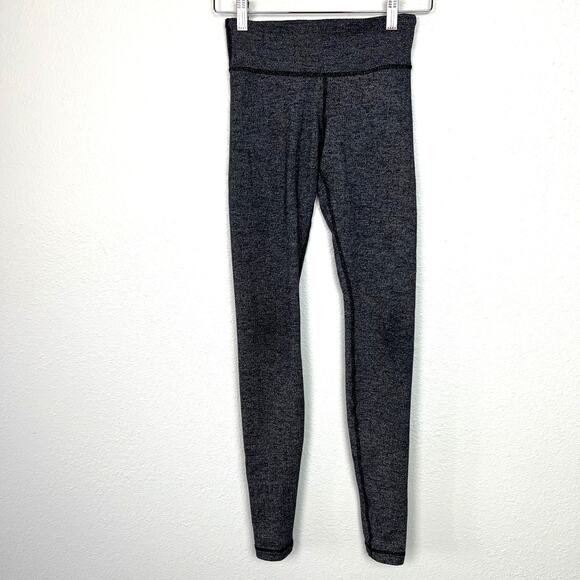 Lululemon Women's Wunder Under Pant Herringbone‎ Black Heather Tight Size 2 - Picture 2 of 8